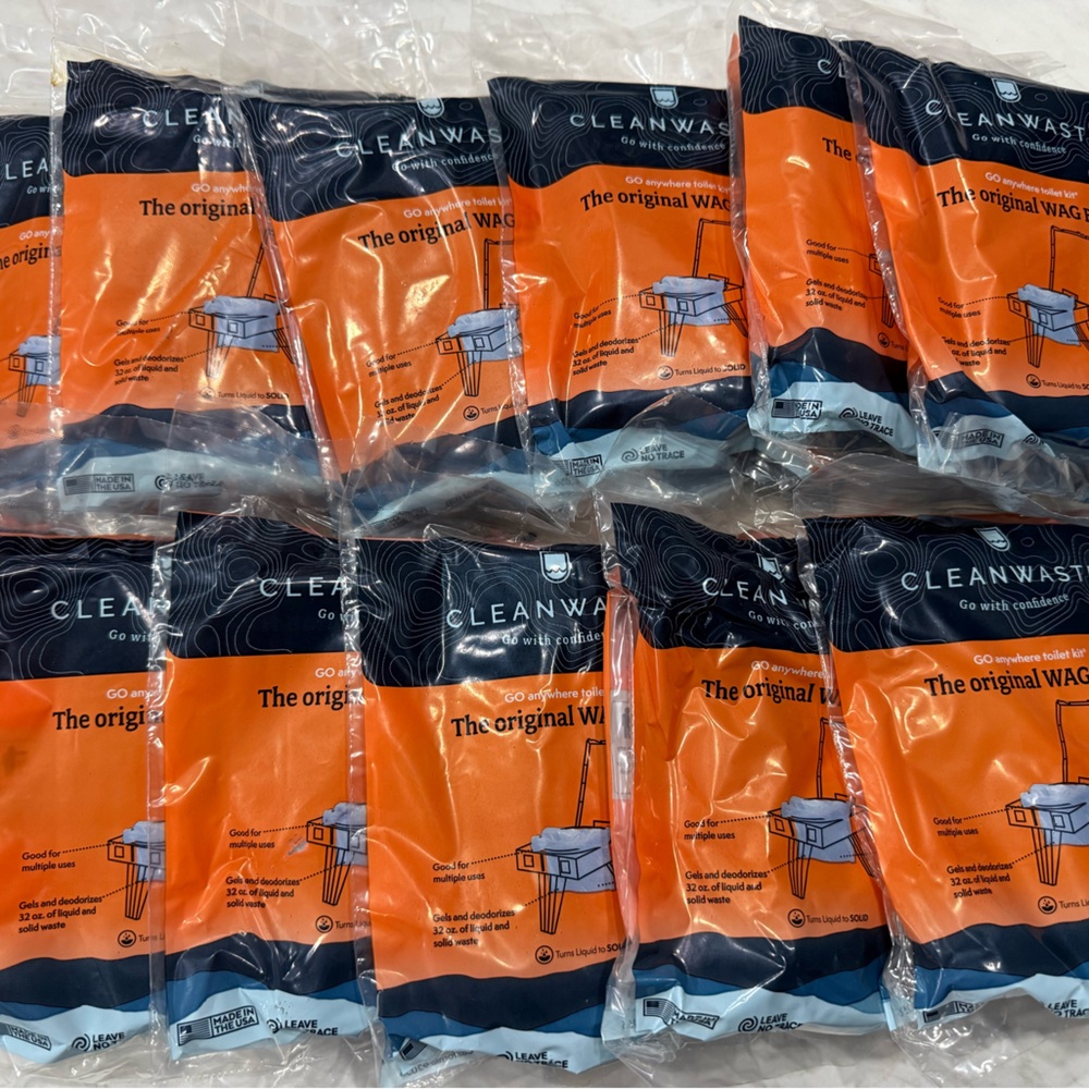 Cleanwaste WAG BAG Go Anywhere Toilet Kit Waste Bags Lot of 12